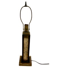 Art Deco Brass and Faux Tortoiseshell Table Lamp