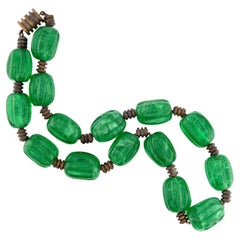 Antique Art Deco Brass and Glass Bead Choker