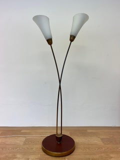 Art Deco Brass and Glass Floor Lamp - around 1940s
