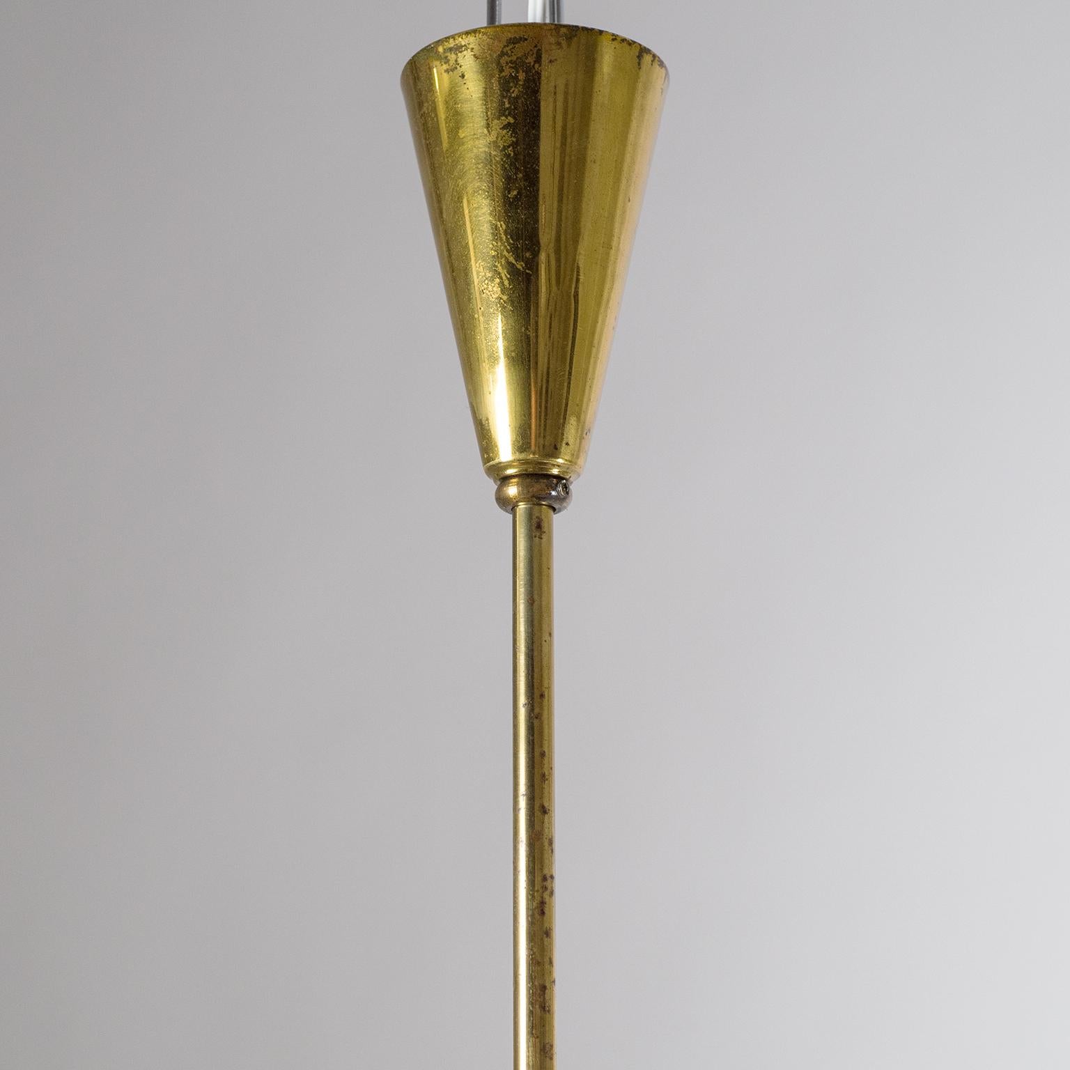 Art Deco Brass and Glass Lantern, 1920s 2