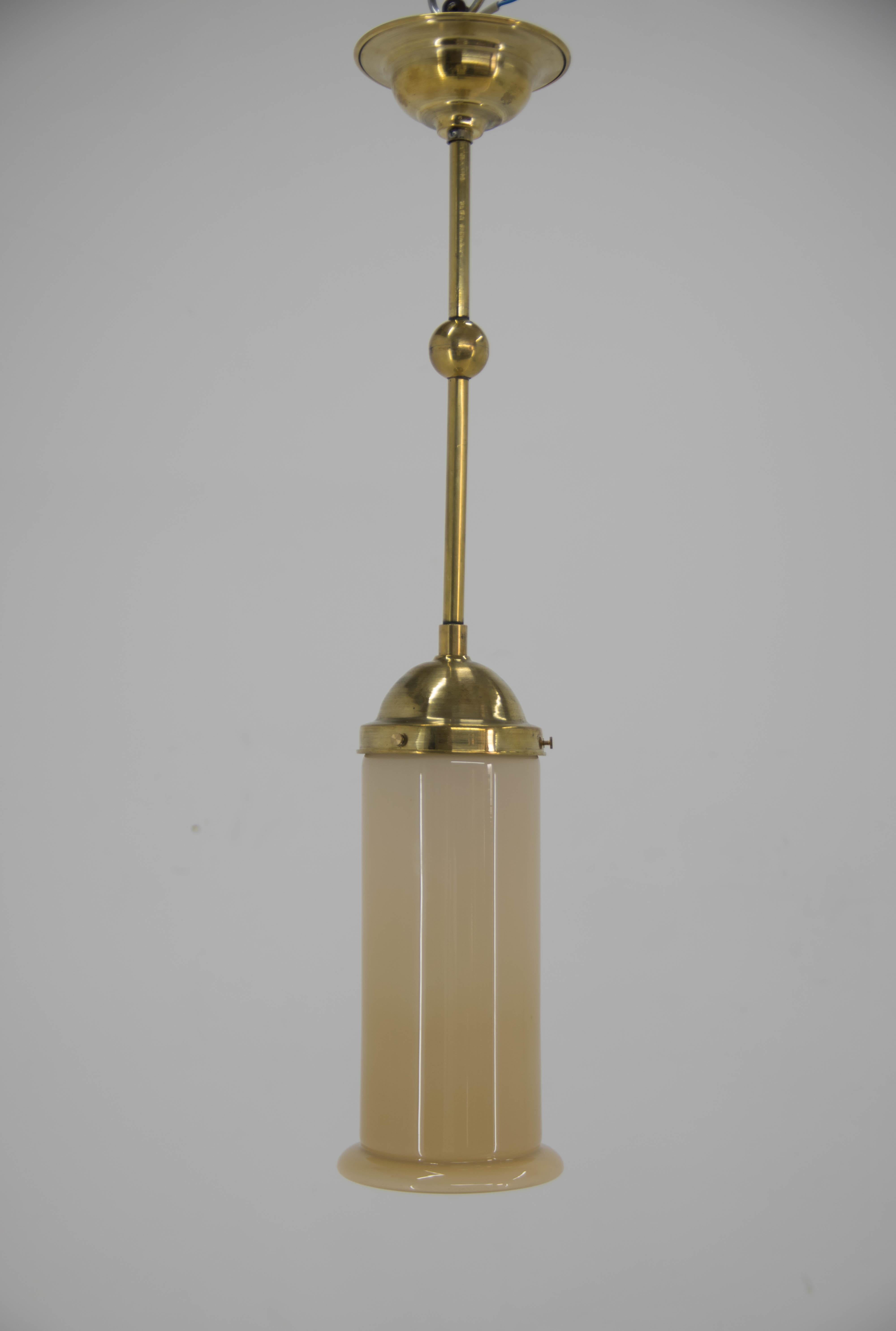 Art Deco Brass and Glass Pendant, 1930s For Sale 3