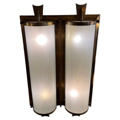 Art Deco Brass and Glass Wall Sconce