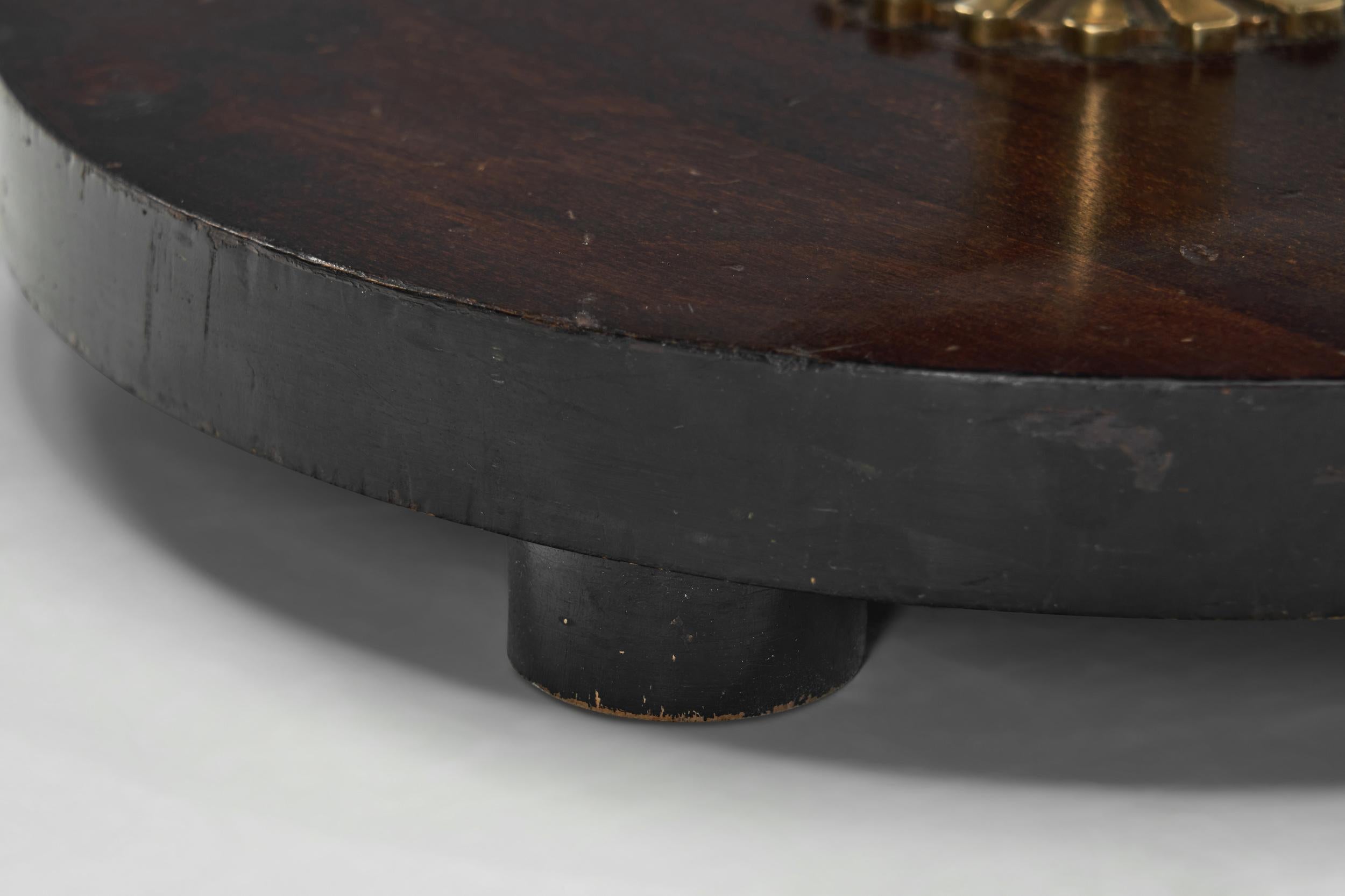 Lampada da terra Art Déco in ottone e legno duro, Europa, anni '30 in vendita 13