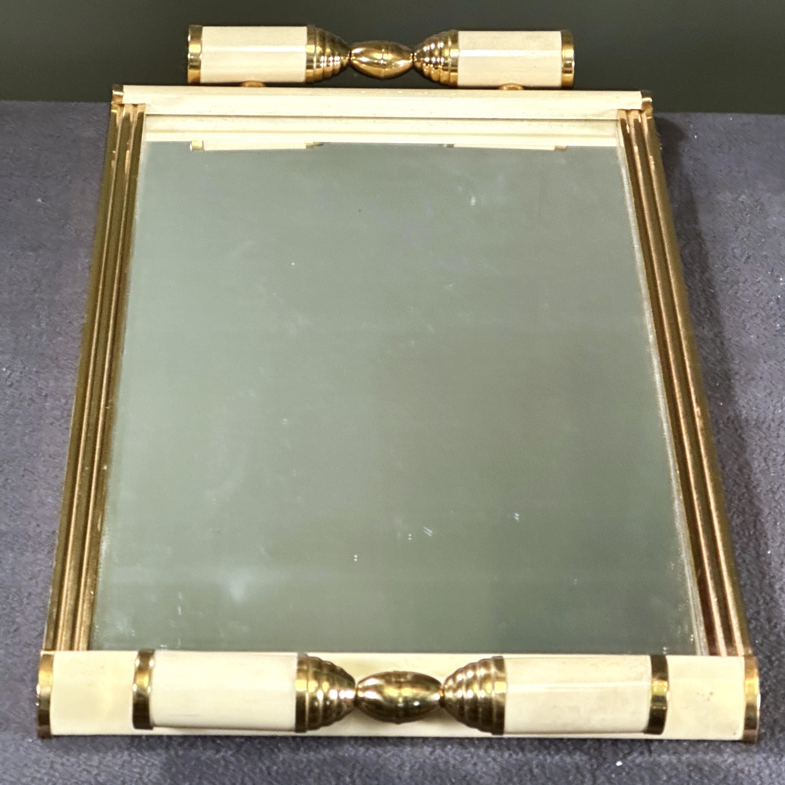 Art Deco Brass and Mirror Tray, France 1935 For Sale 10