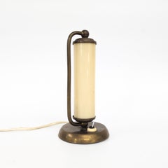 Art Deco brass and opaline glass table lamp by Napako, 1930s
