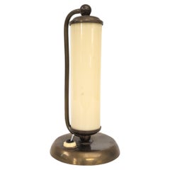 Lampe de table Art Déco en laiton et verre opalin de Napako, années 1930