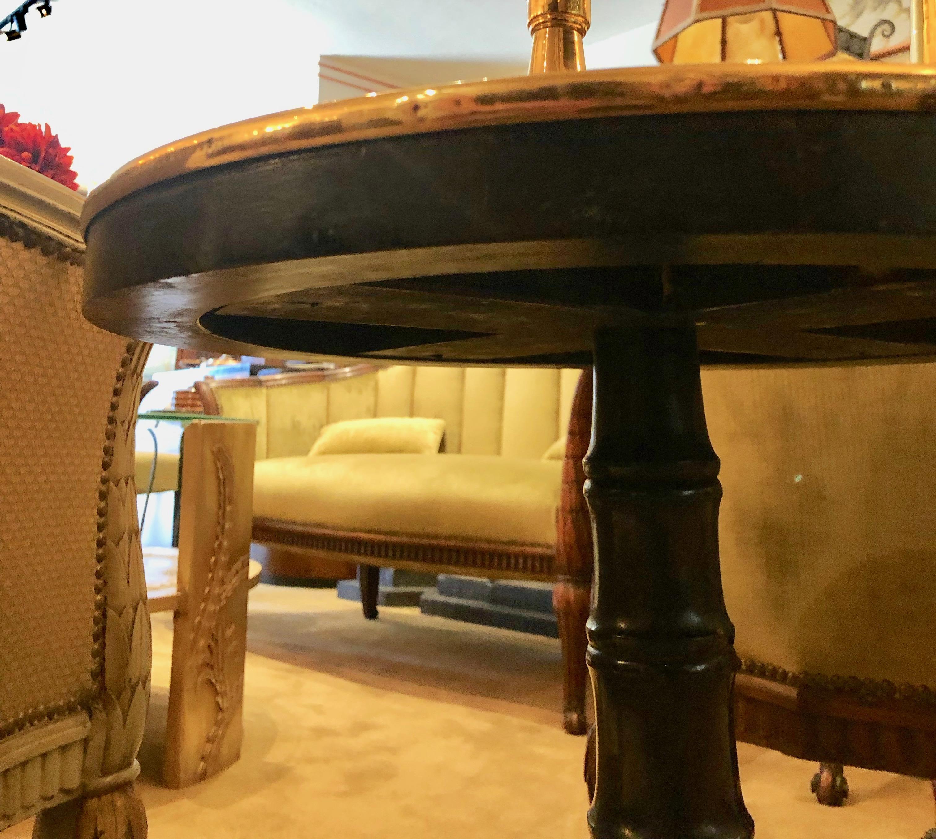 Art Deco Brass and Wood Smoking Table Germany In Good Condition For Sale In Oakland, CA
