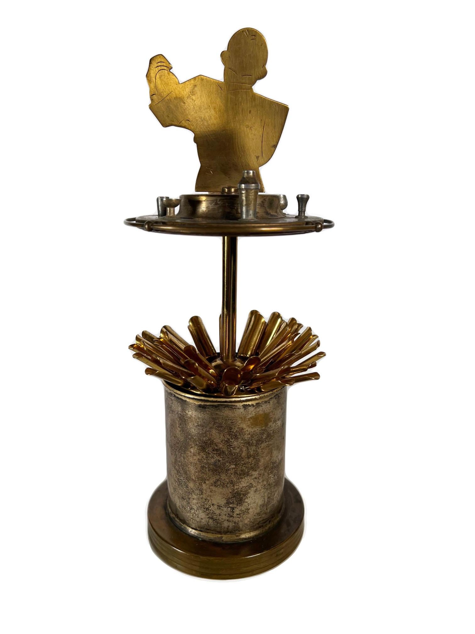 Mid-20th Century Art Deco Brass Bartender Cigarette Holder For Sale