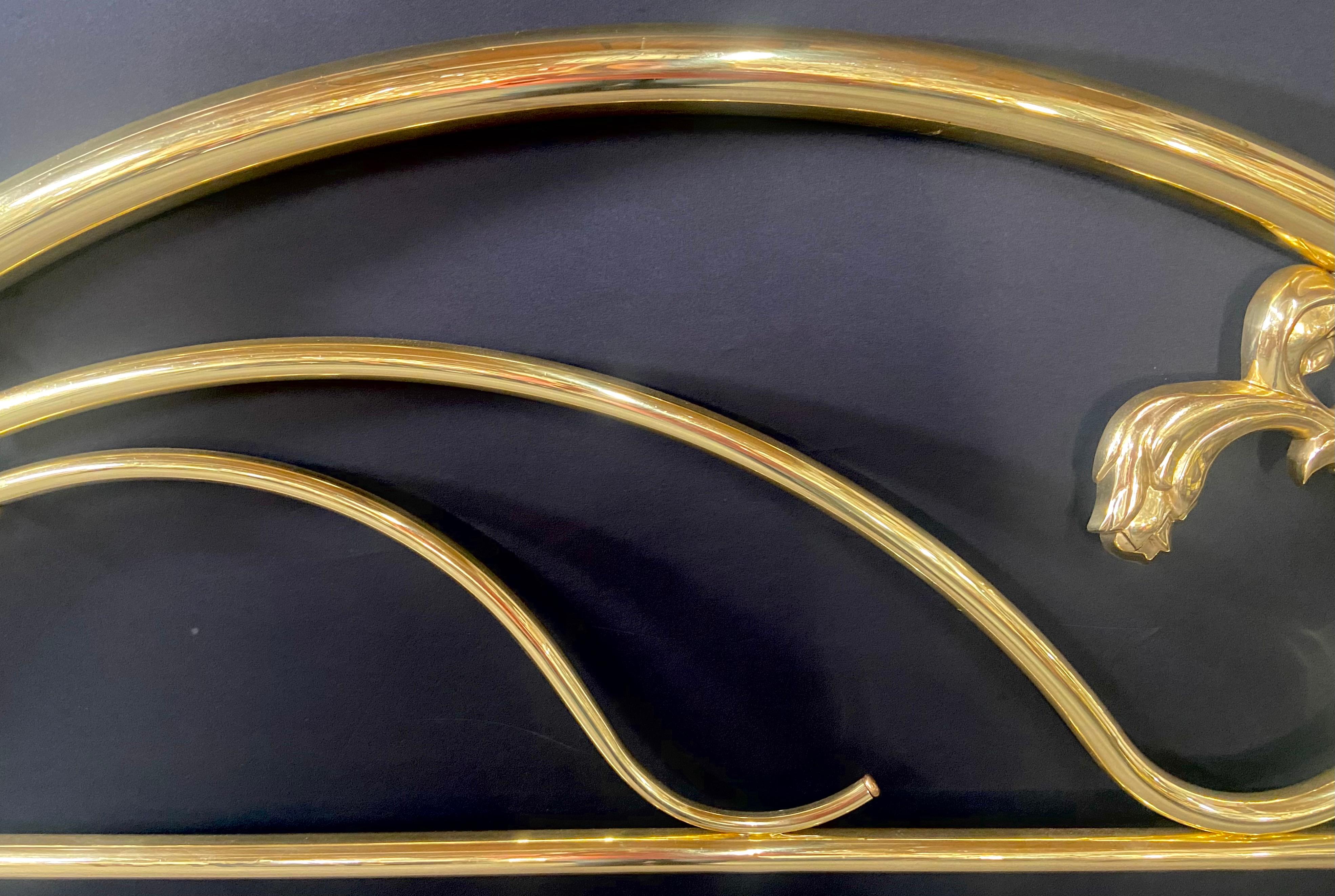 20th Century  Art Deco Brass Bed Headboard