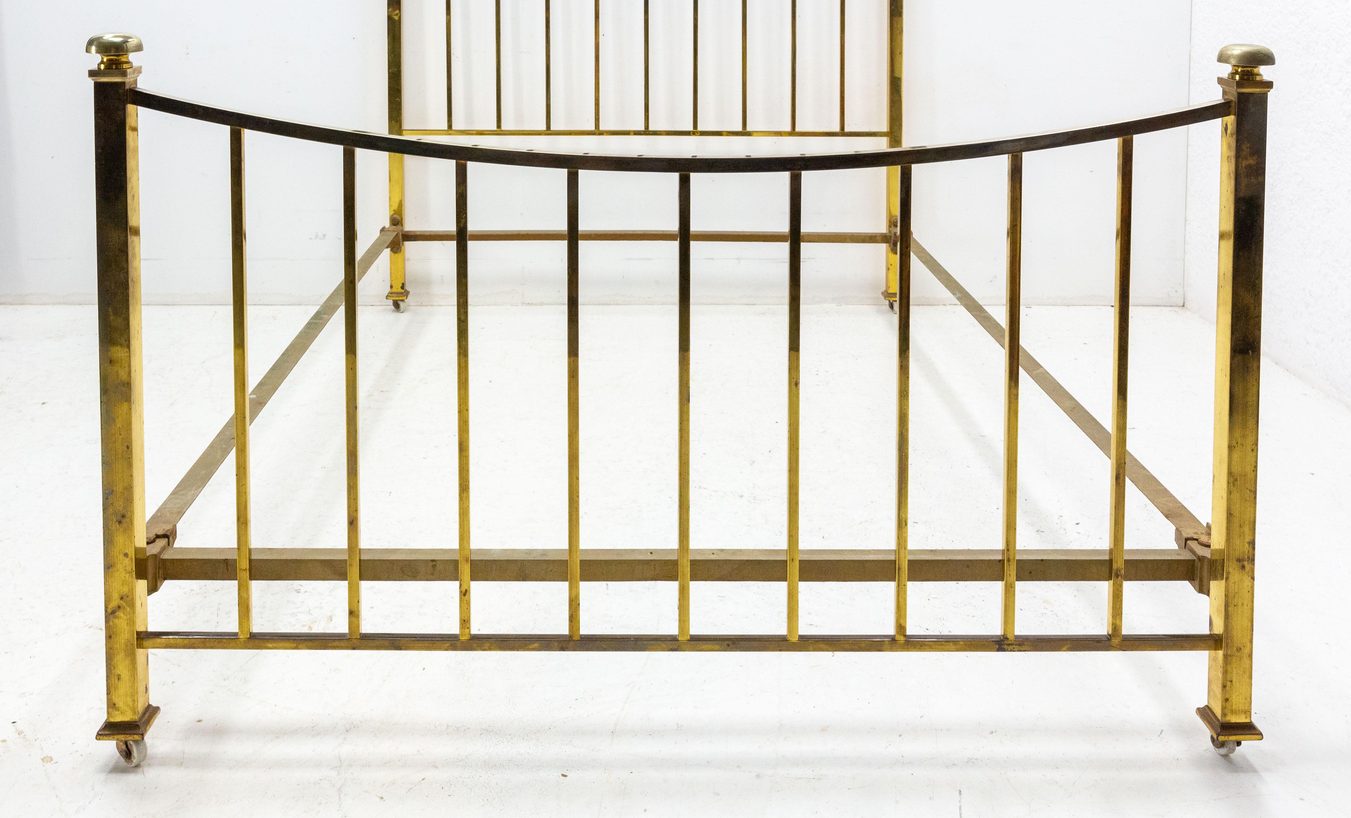 Art Deco Brass Bed US Double Bed UK Full Size French, c. 1930 For Sale 1