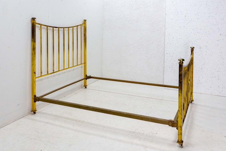 Art Deco Brass Bed US Double Bed UK Full Size French, c. 1930 For Sale