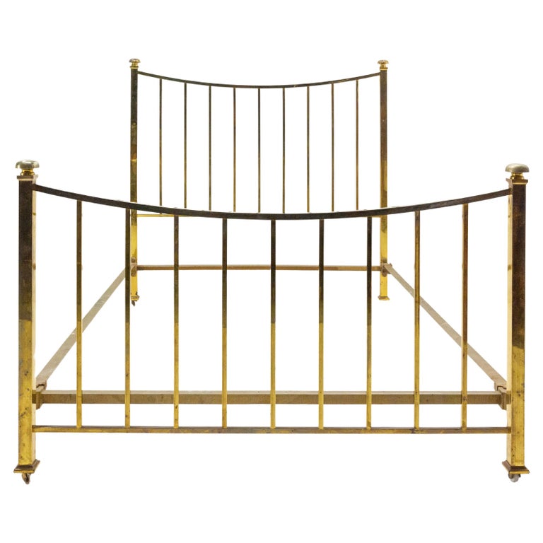 Art Deco Brass Bed US Double Bed UK Full Size French, c. 1930 For Sale