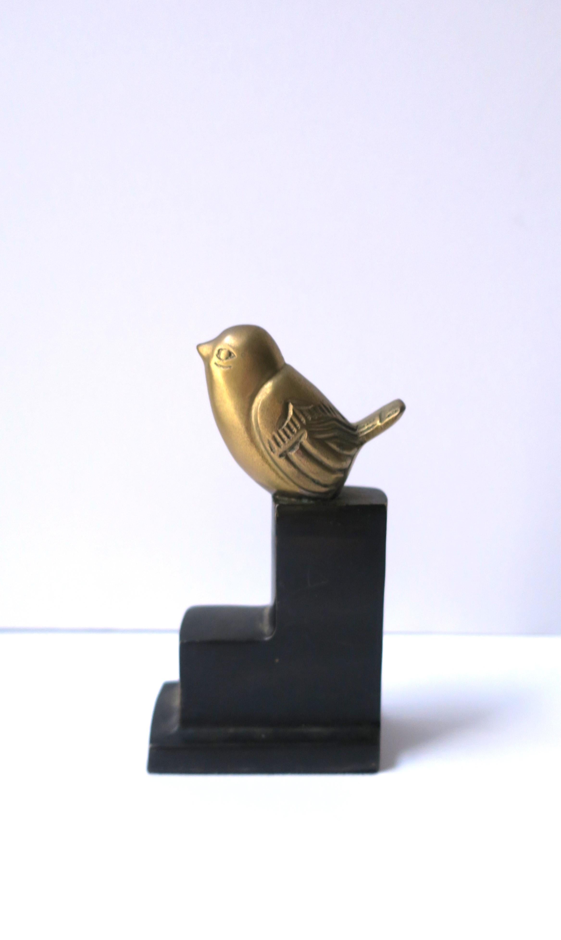 Art Deco Brass Birds on Black Marble Decorative Objects Bookends For Sale 6