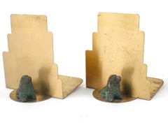 Art Deco Brass Bookends with Bronze Cocker Spaniels