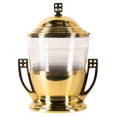 Art Deco Brass Bowl with Original Glass, Vienna, Around 1920s