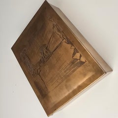 Rockwell Kent Etched Art Deco Brass Box