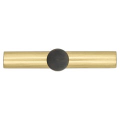 Art Deco Brass Cabinet Pull in Aged Gold and Gunmetal, Morocco 8 cm