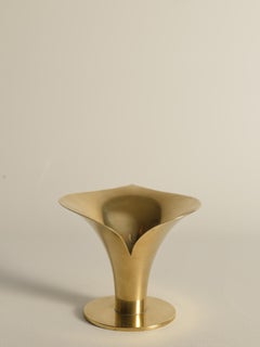 Art Deco Brass Calla Lily Candle Holder by Carl-Einar Borgström for Ystad-Metall