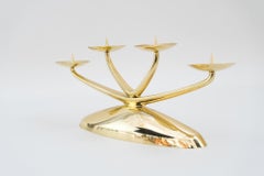 Art Deco Brass Candleholder by WMF Ikora, Germany, circa 1930s