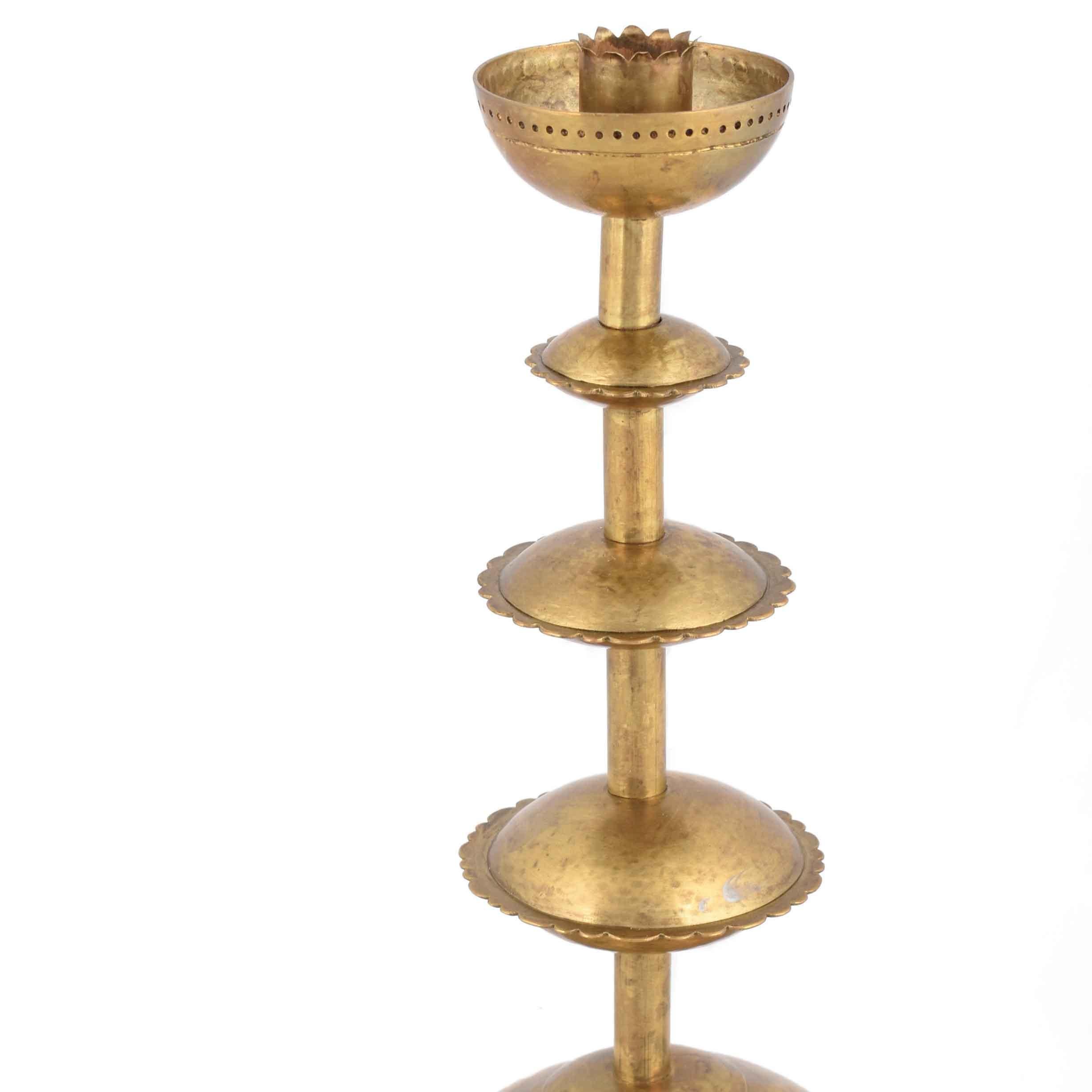 Art Deco Brass Candlestick, Germany, 1930s In Good Condition For Sale In Roma, IT