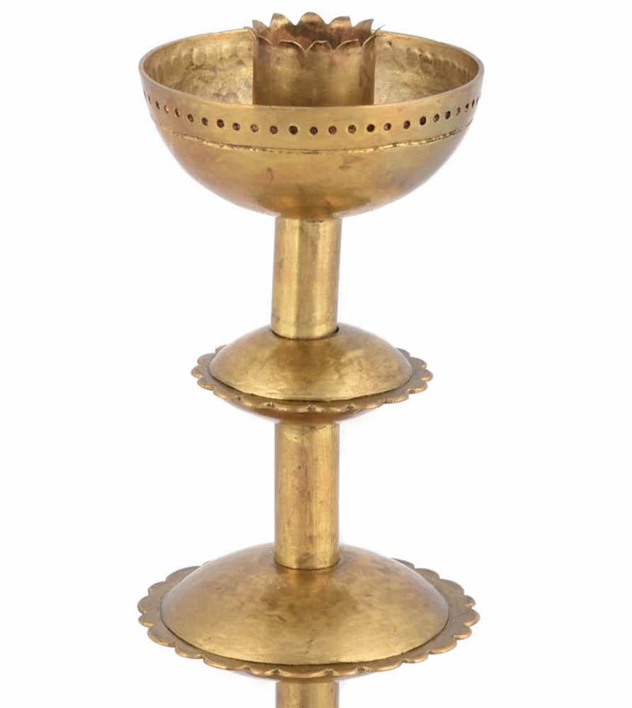 Mid-20th Century Art Deco Brass Candlestick, Germany, 1930s For Sale