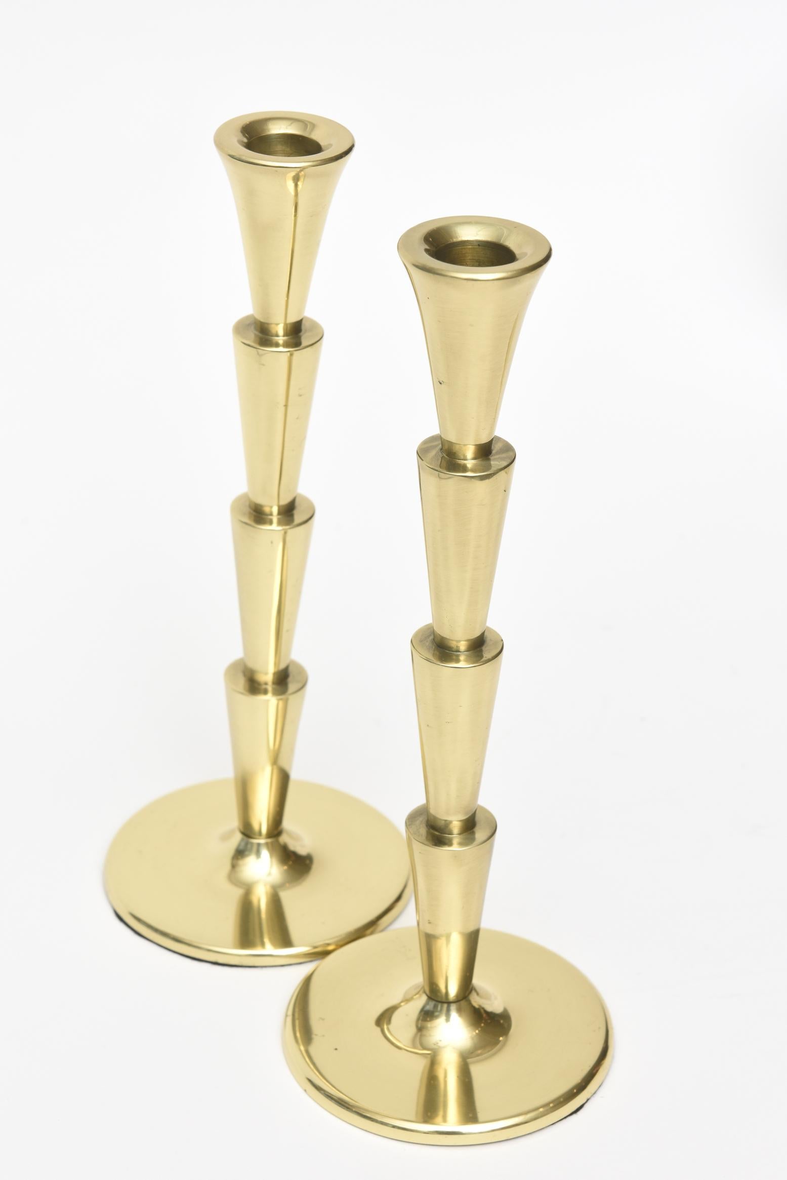 Art Deco Brass Candlesticks 3