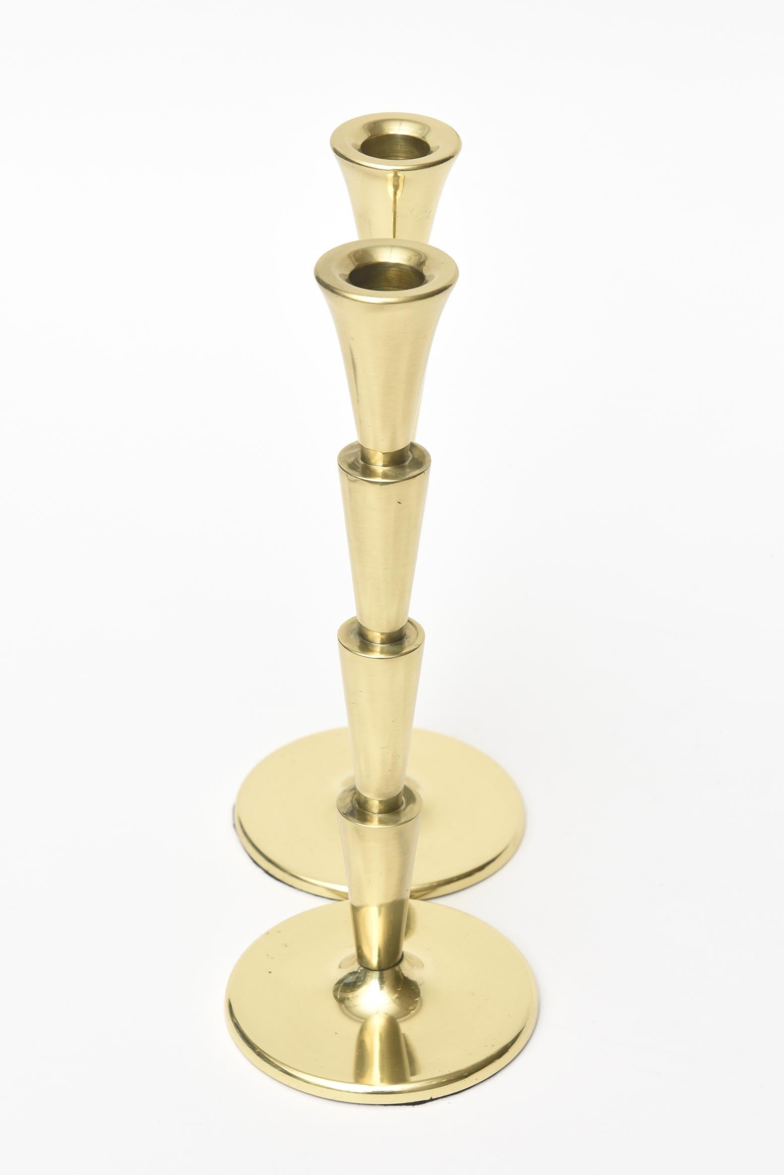 Art Deco Brass Candlesticks 2