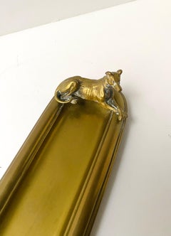Art Deco Brass Catchall with Dogs, Early 20th Century