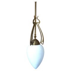 Antique Art Deco brass ceiling lamp