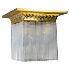 Art Deco Brass ceiling lamp with glass sticks vienna around 1920s