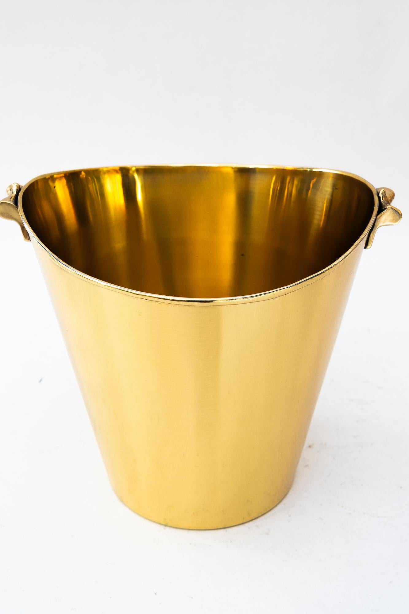 Austrian Art Deco brass champagne bucket vienna around 1920s For Sale