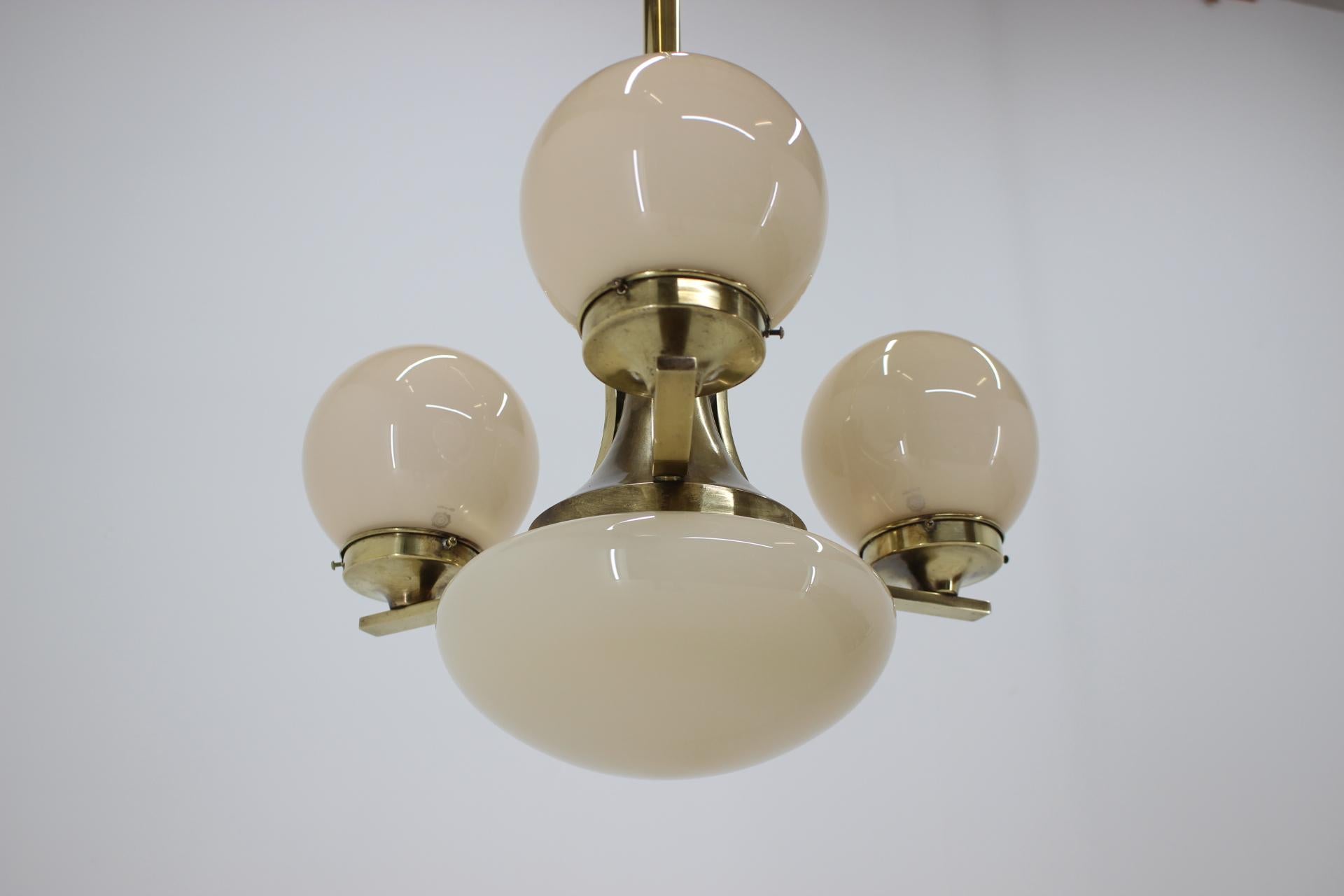 Art Deco Brass Chandelier, 1930s 2