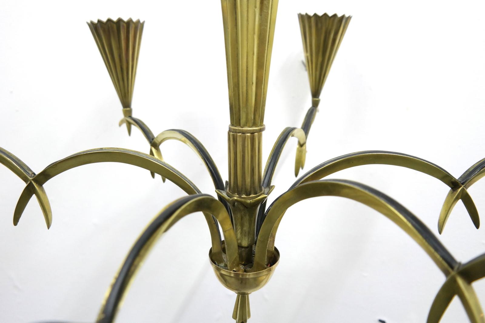 Art Deco Brass Chandelier by Dagobert Peche, 1920's 3