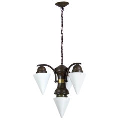 Art Deco Brass Chandelier