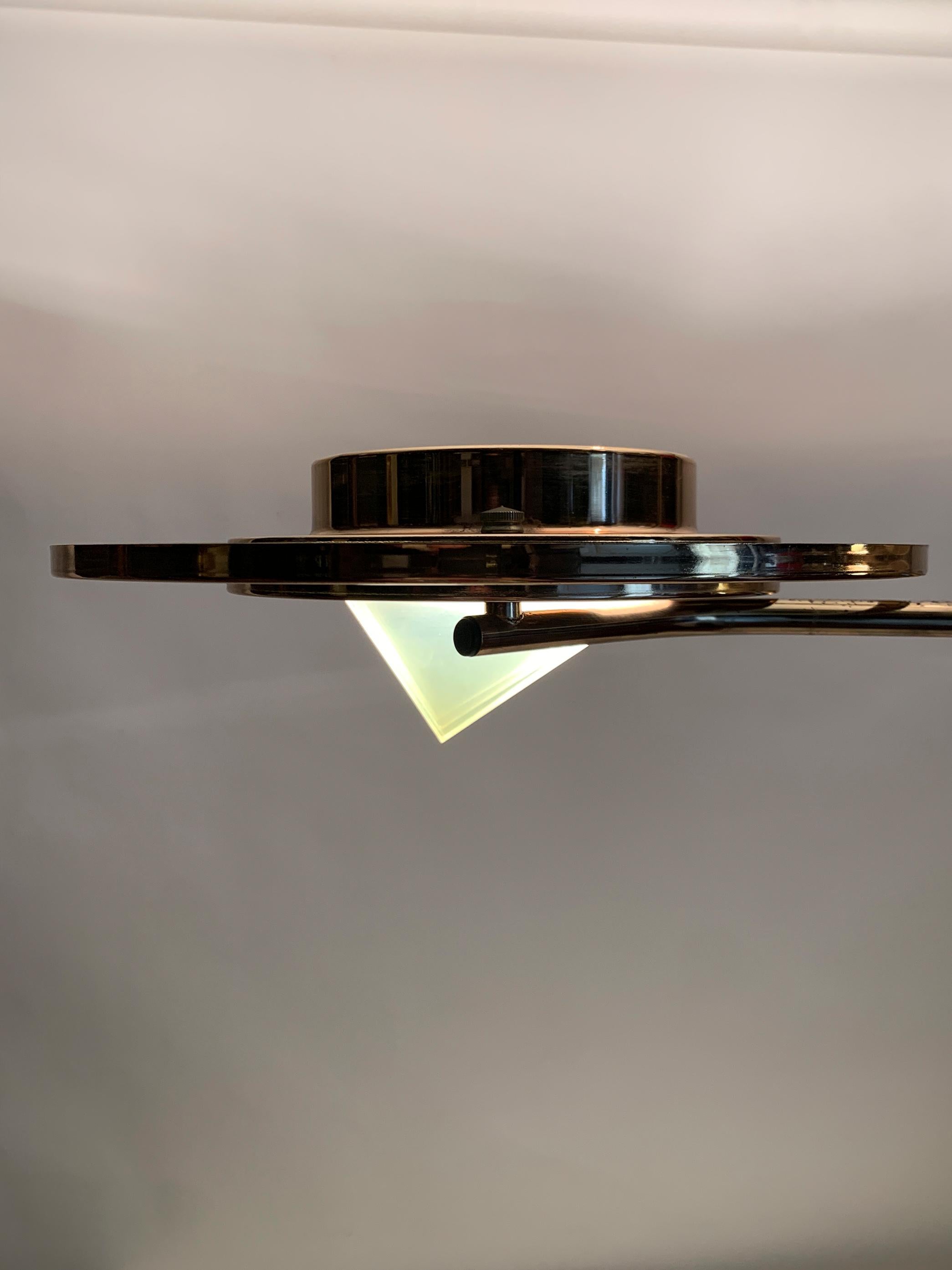 Lampadario in ottone Art Déco, Francia, 1930 circa in vendita 10
