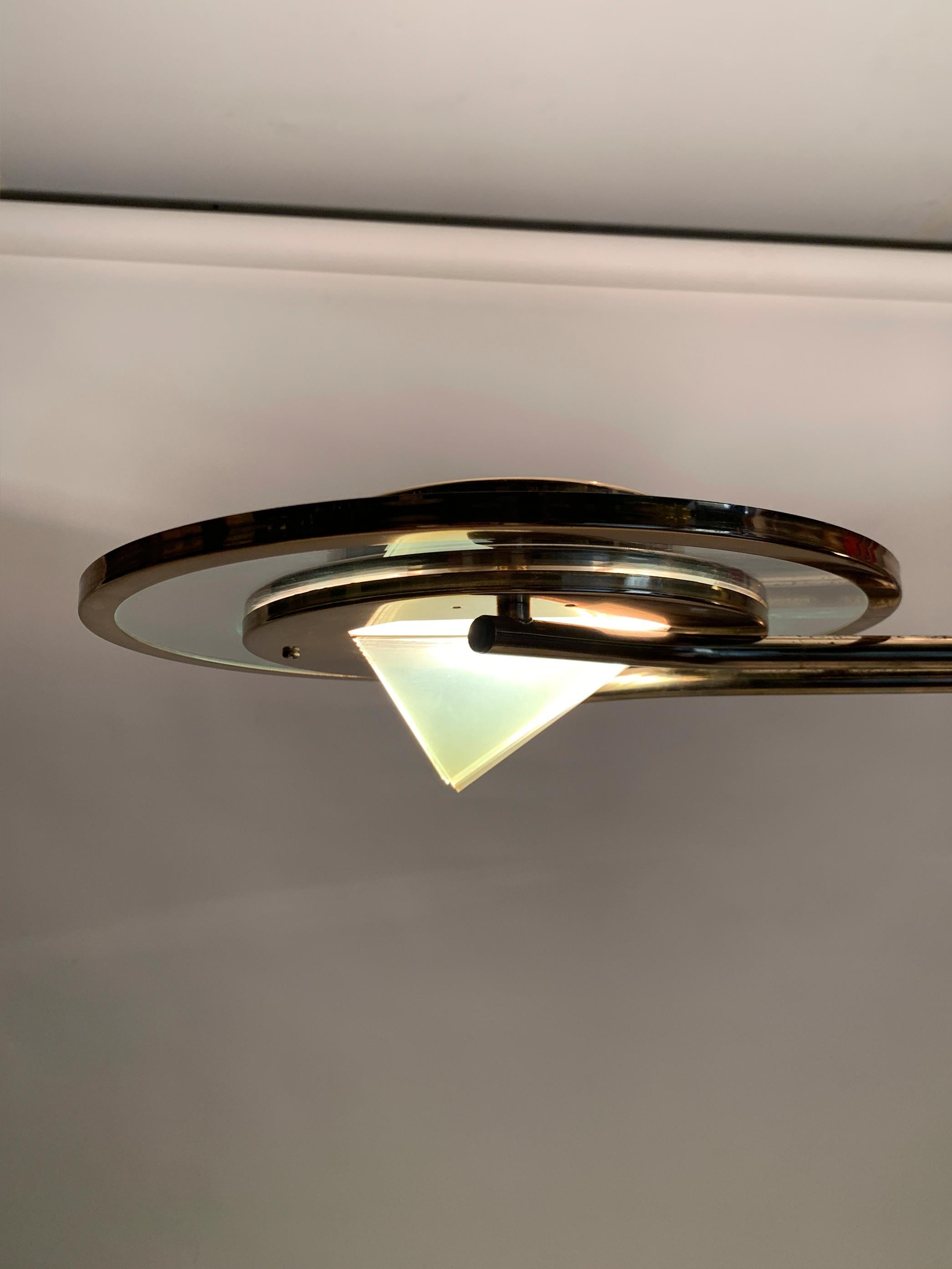 Lampadario in ottone Art Déco, Francia, 1930 circa in vendita 11