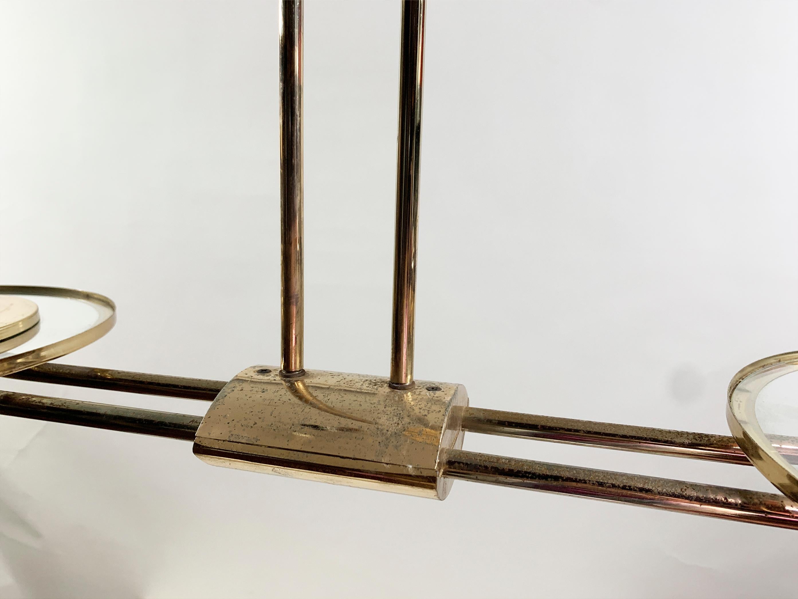 Lampadario in ottone Art Déco, Francia, 1930 circa in vendita 13