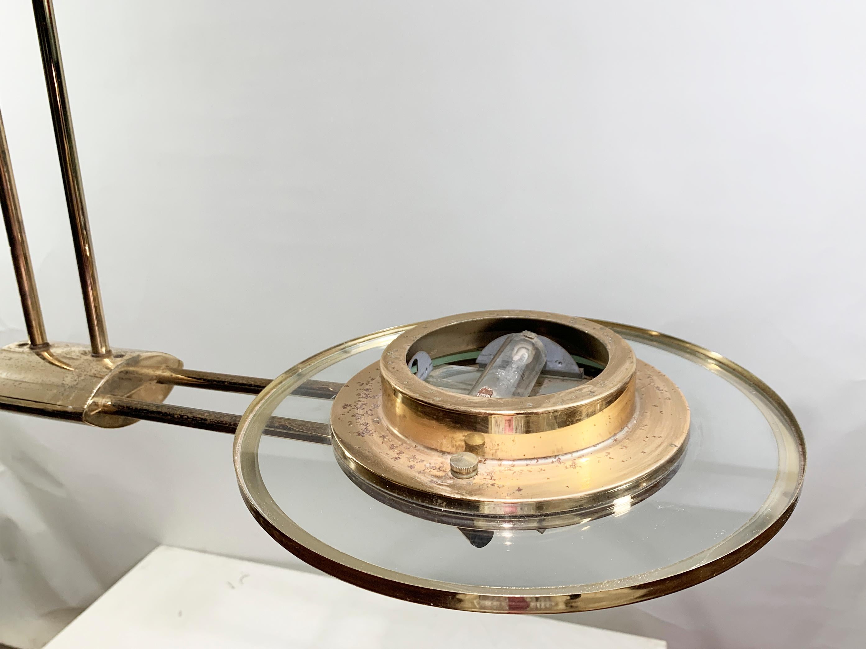 Lampadario in ottone Art Déco, Francia, 1930 circa in vendita 2