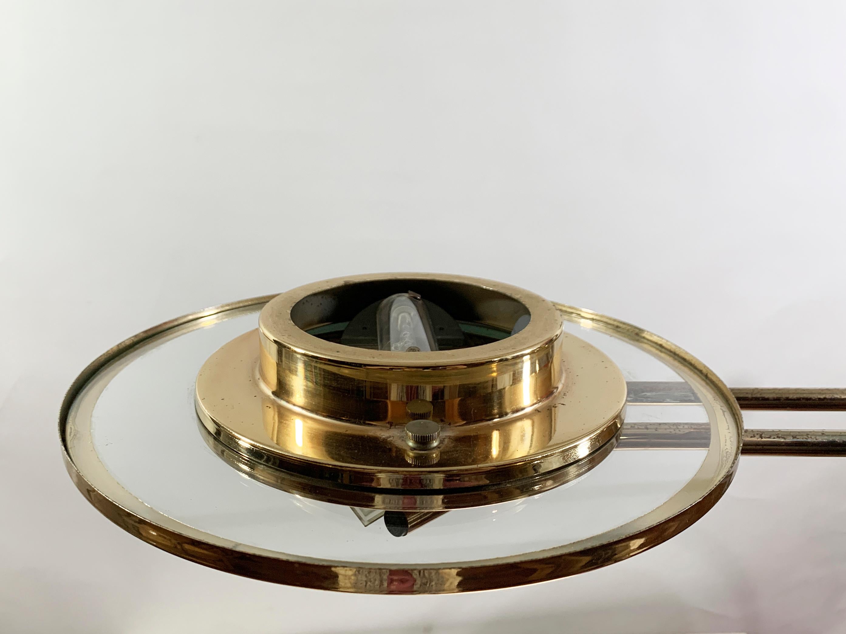 Lampadario in ottone Art Déco, Francia, 1930 circa in vendita 3