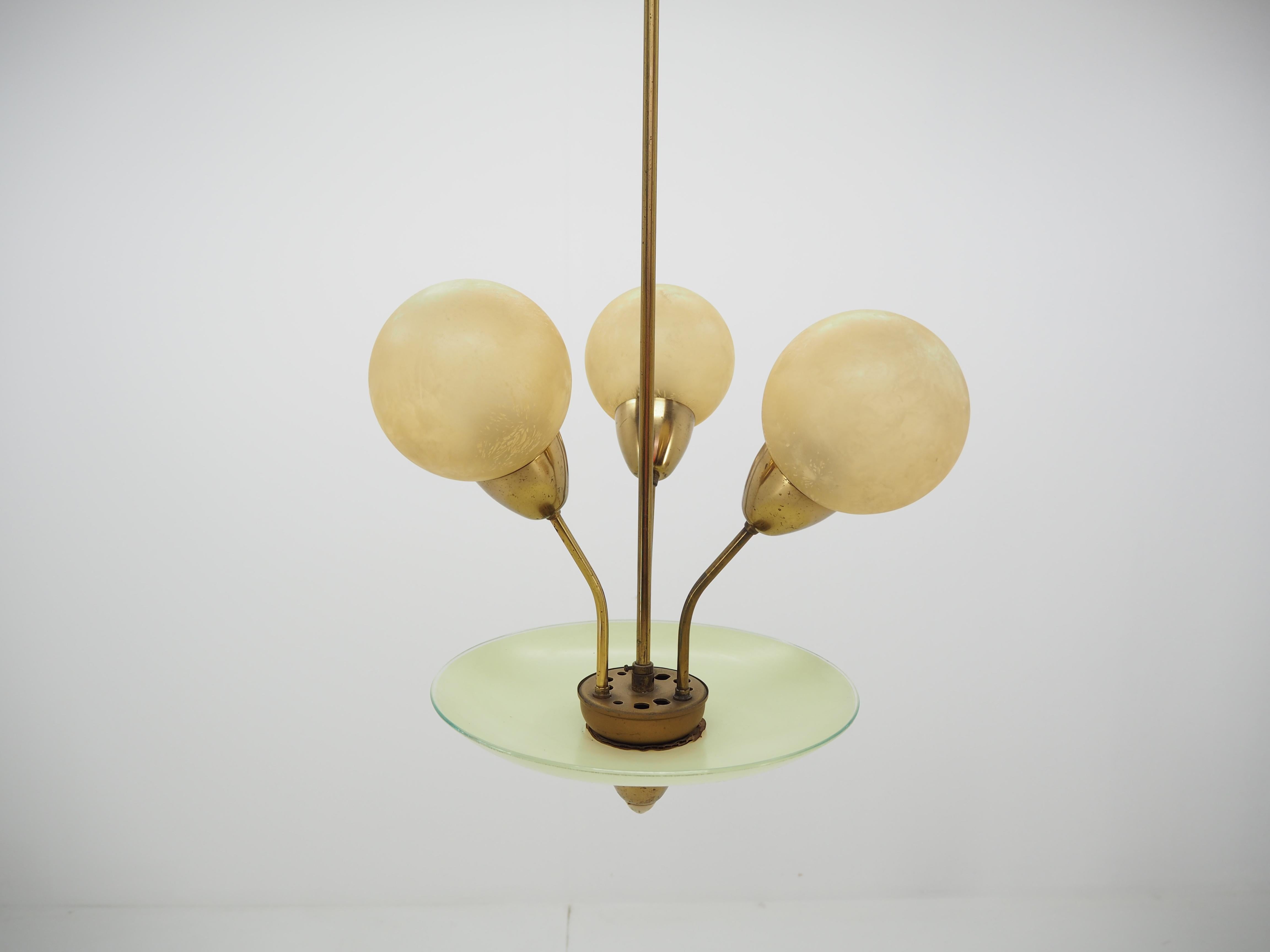Art Deco Brass Chandelier, Germany, 1940s 1