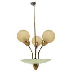 Art Deco Brass Chandelier, Germany, 1940s