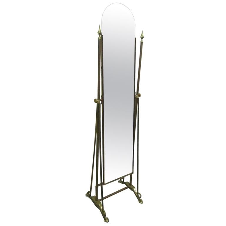Art Deco French Cheval Floor Standing Mirror For Sale at 1stDibs