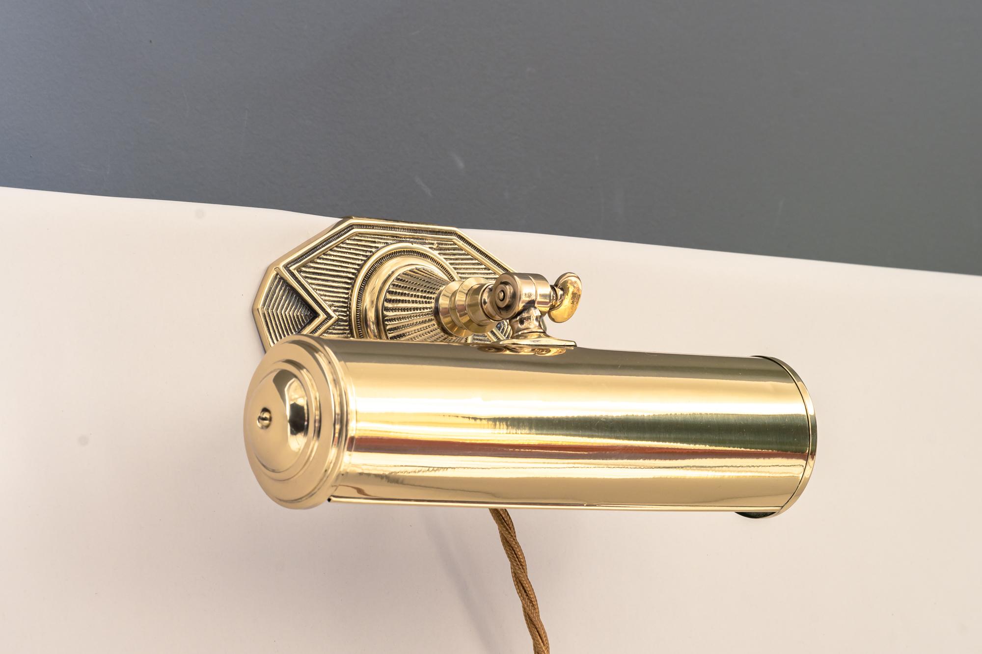 Art Deco Brass Clamp Lamp Vienna around 1920s In Good Condition In Wien, AT