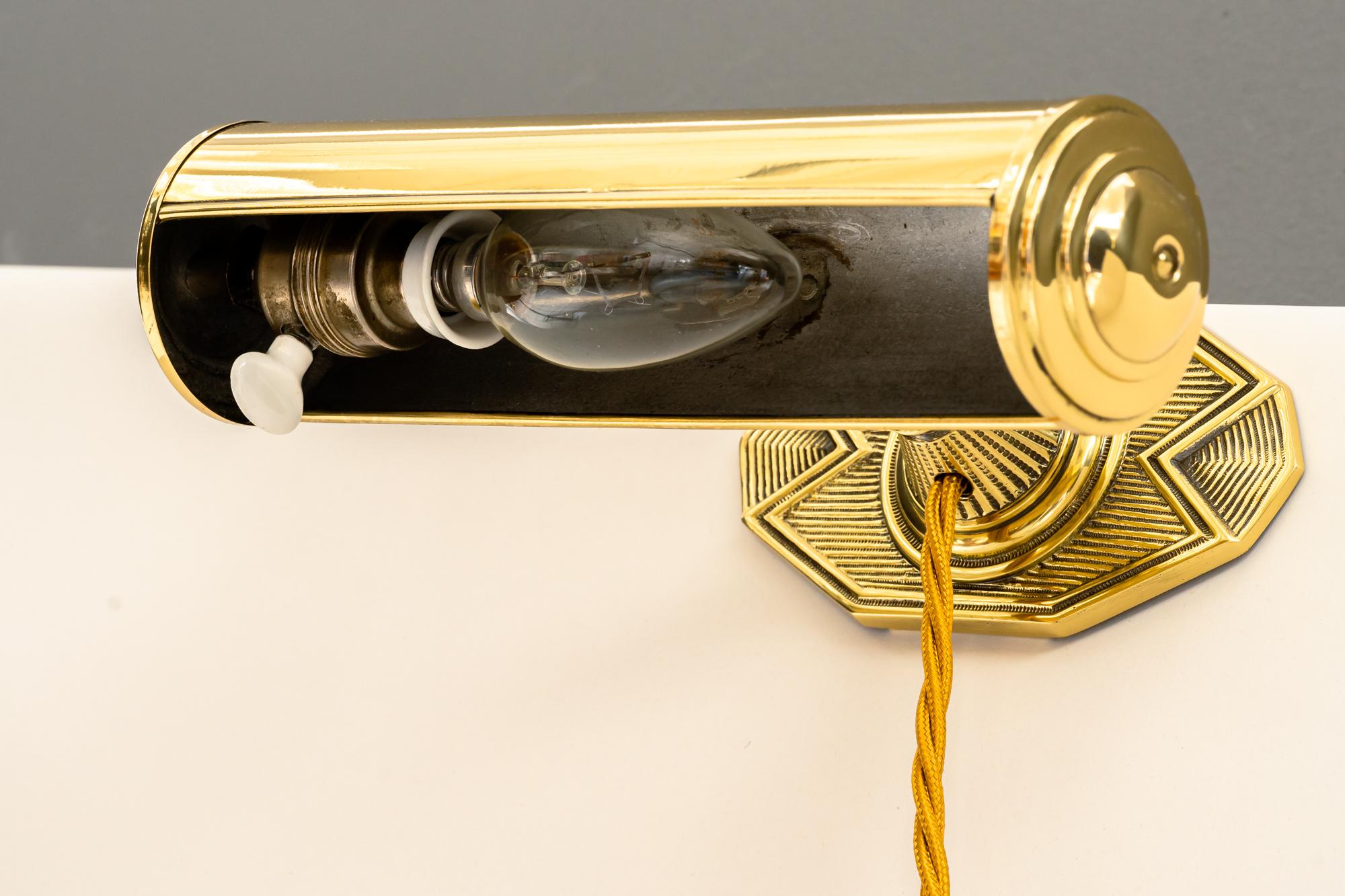 Art Deco Brass Clamp Lamp Vienna around 1920s 3