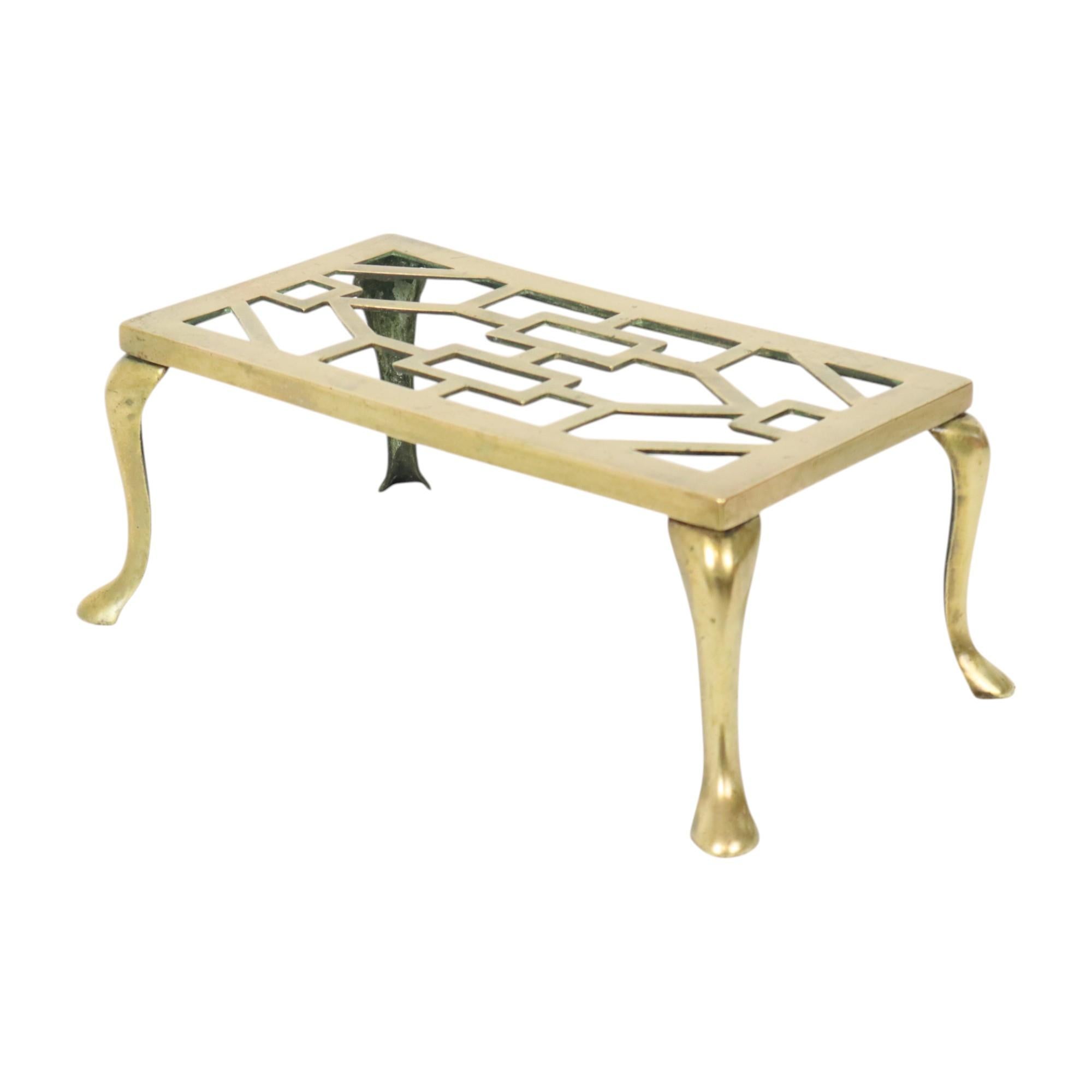 Art Deco Messing Untersetzer Pot Stand im Angebot 3