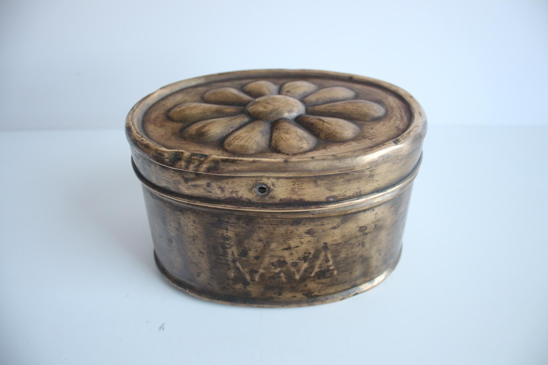 Scatola da caffè in ottone Art déco, anni '20 circa. in vendita 3