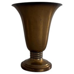 Lámpara de mesa cónica de latón Art Déco de Mazda, años 40, Francia