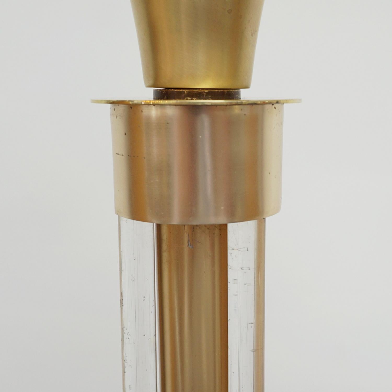 Art Deco Brass Copper and Glass Uplighter Floor Lamp For Sale 5
