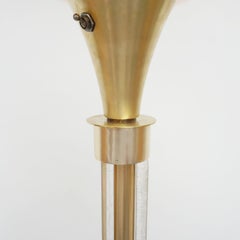 Art Deco Brass Copper and Glass Uplighter Floor Lamp