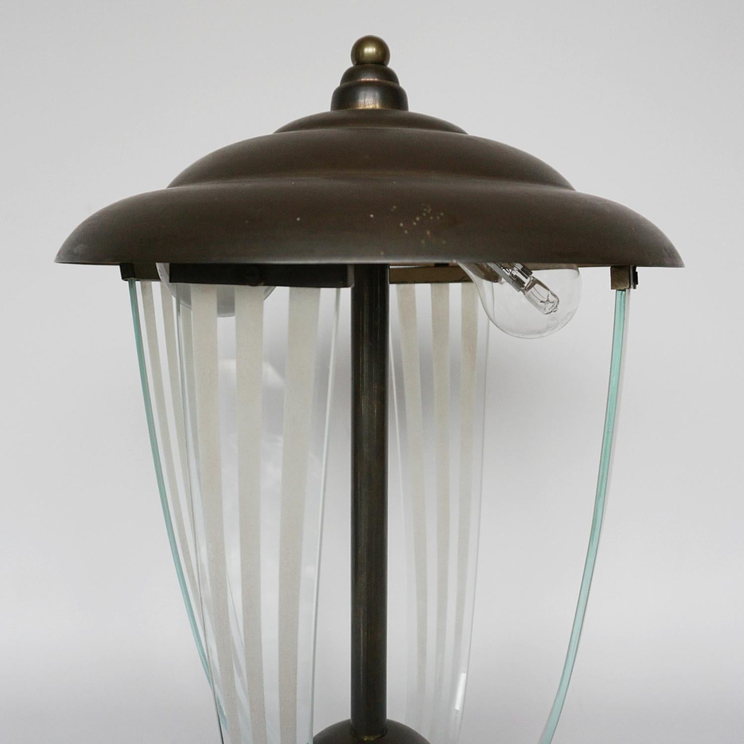 Mid-20th Century Art Deco Brass & Copper Table Lamp